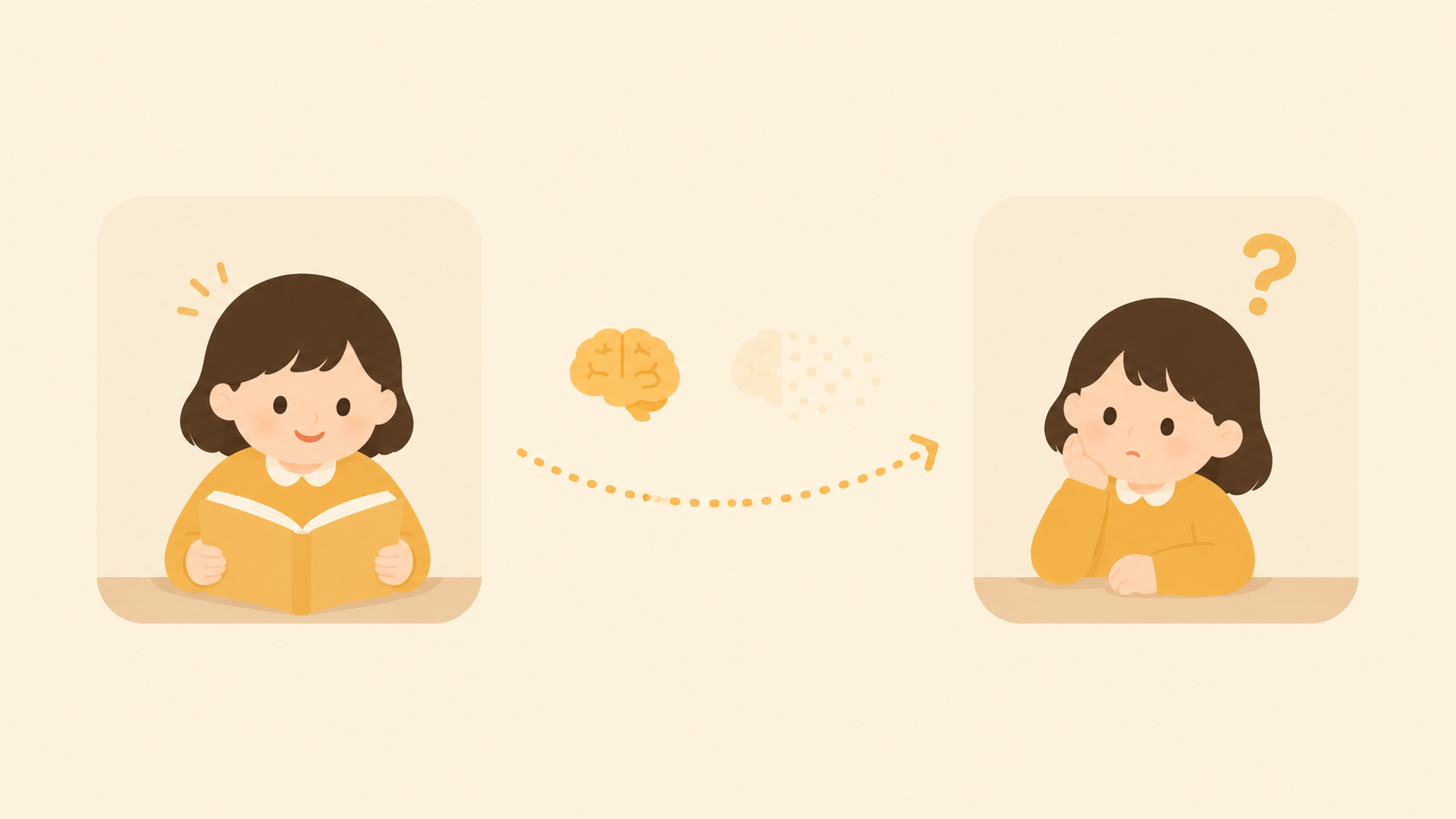 An illustration contrasting just listening versus answering a question
